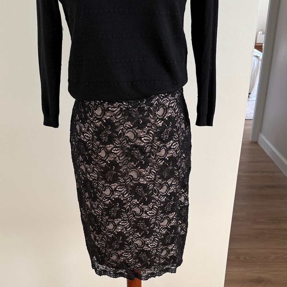 Banana Republic Black Lace Pencil Skirt